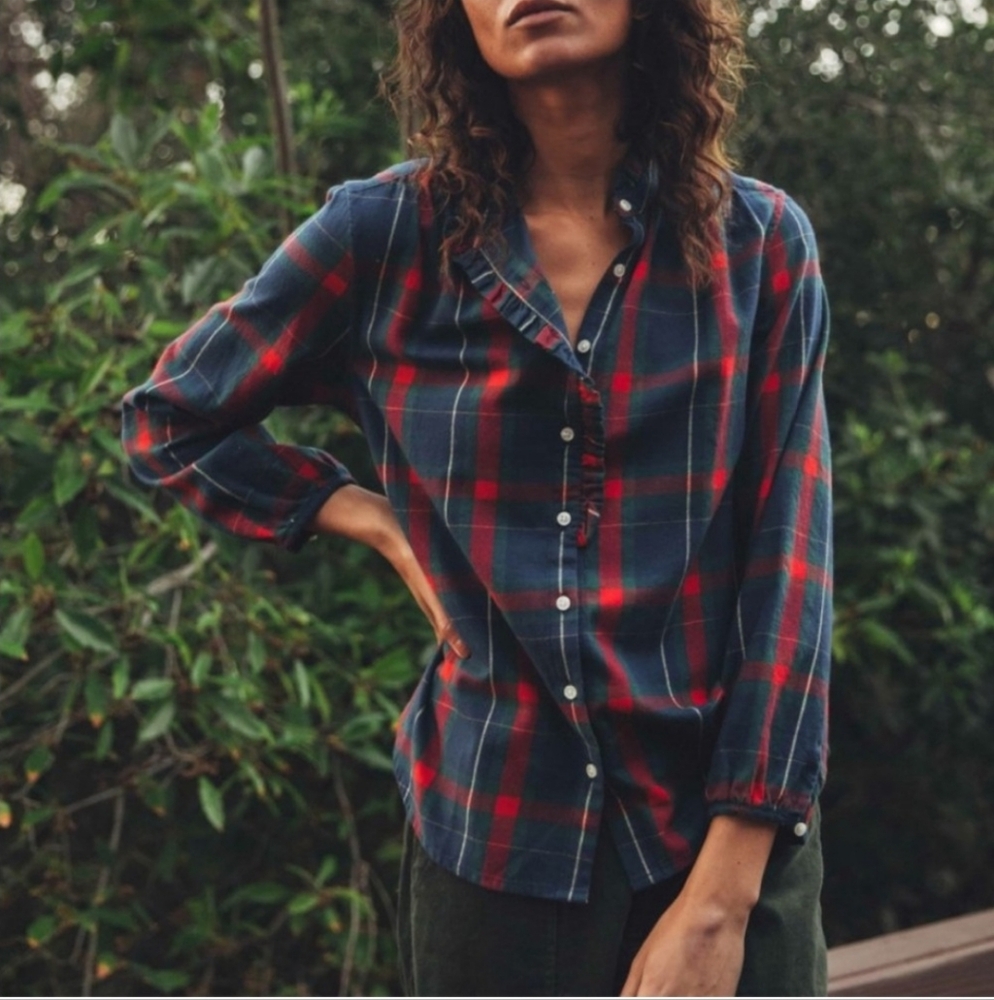 Trovata Birds of Paradis Plaid Flannel Shirt - Picture 2 of 15